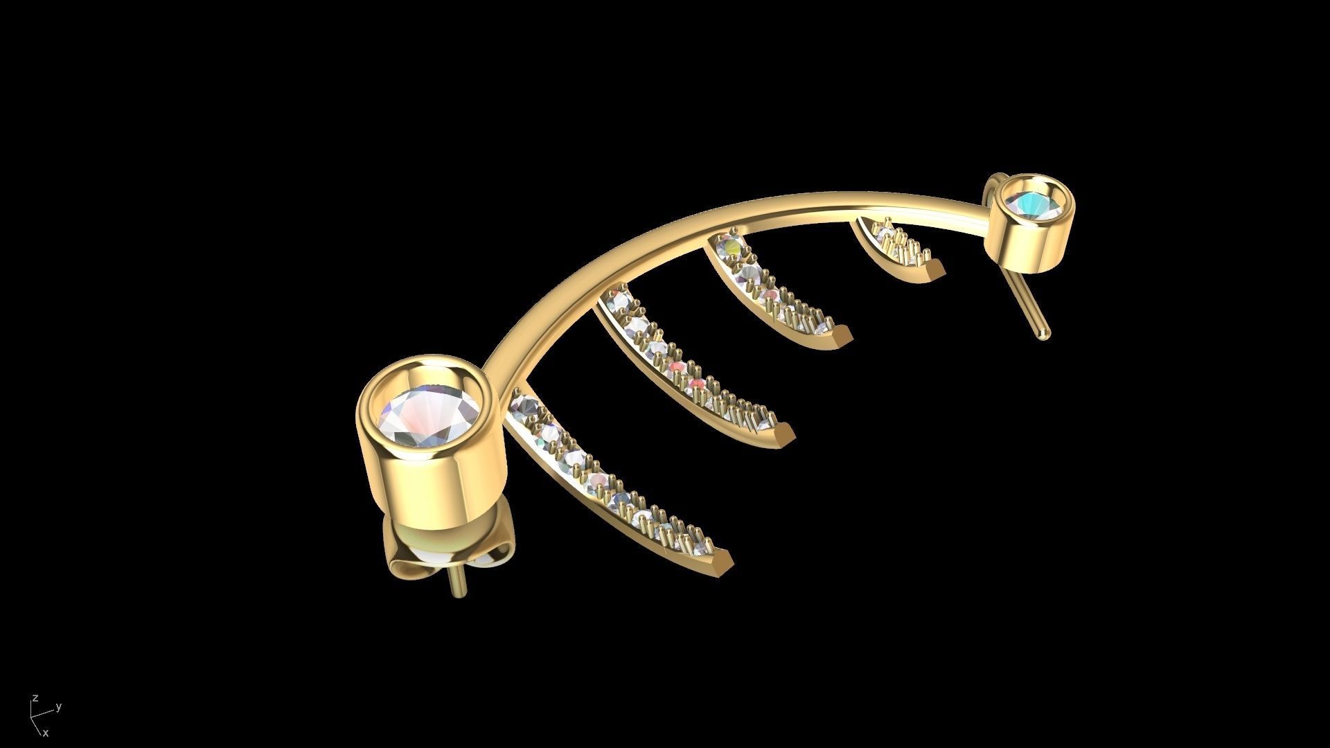 harp earrings stl verified 3D print model_12