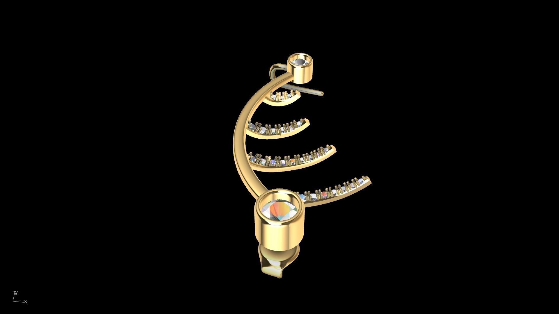 harp earrings stl verified 3D print model_13