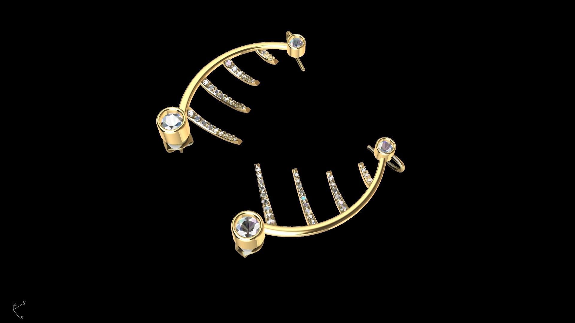 harp earrings stl verified 3D print model_8