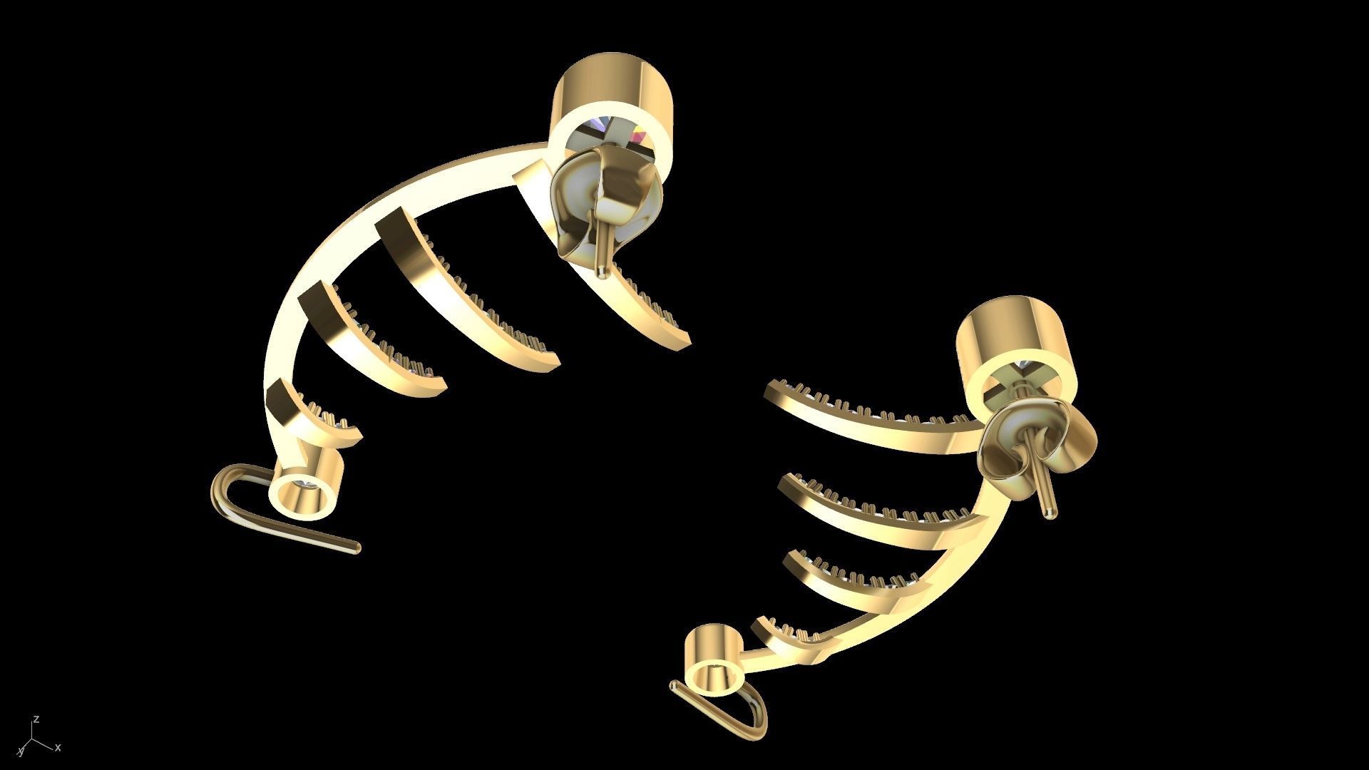 harp earrings stl verified 3D print model_6