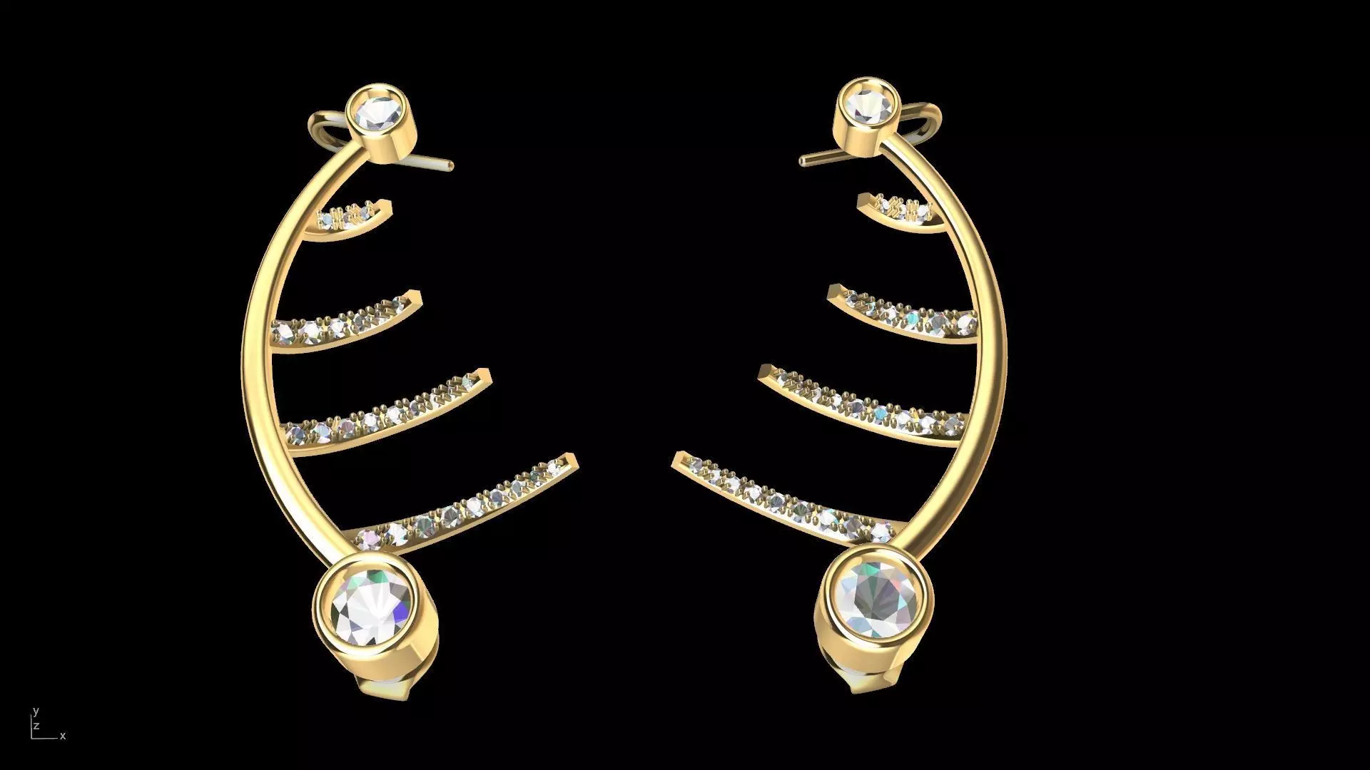 harp earrings stl verified 3D print model_0