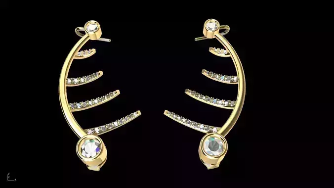 harp earrings stl verified 3D print model harp earrings stl verified 3D print model