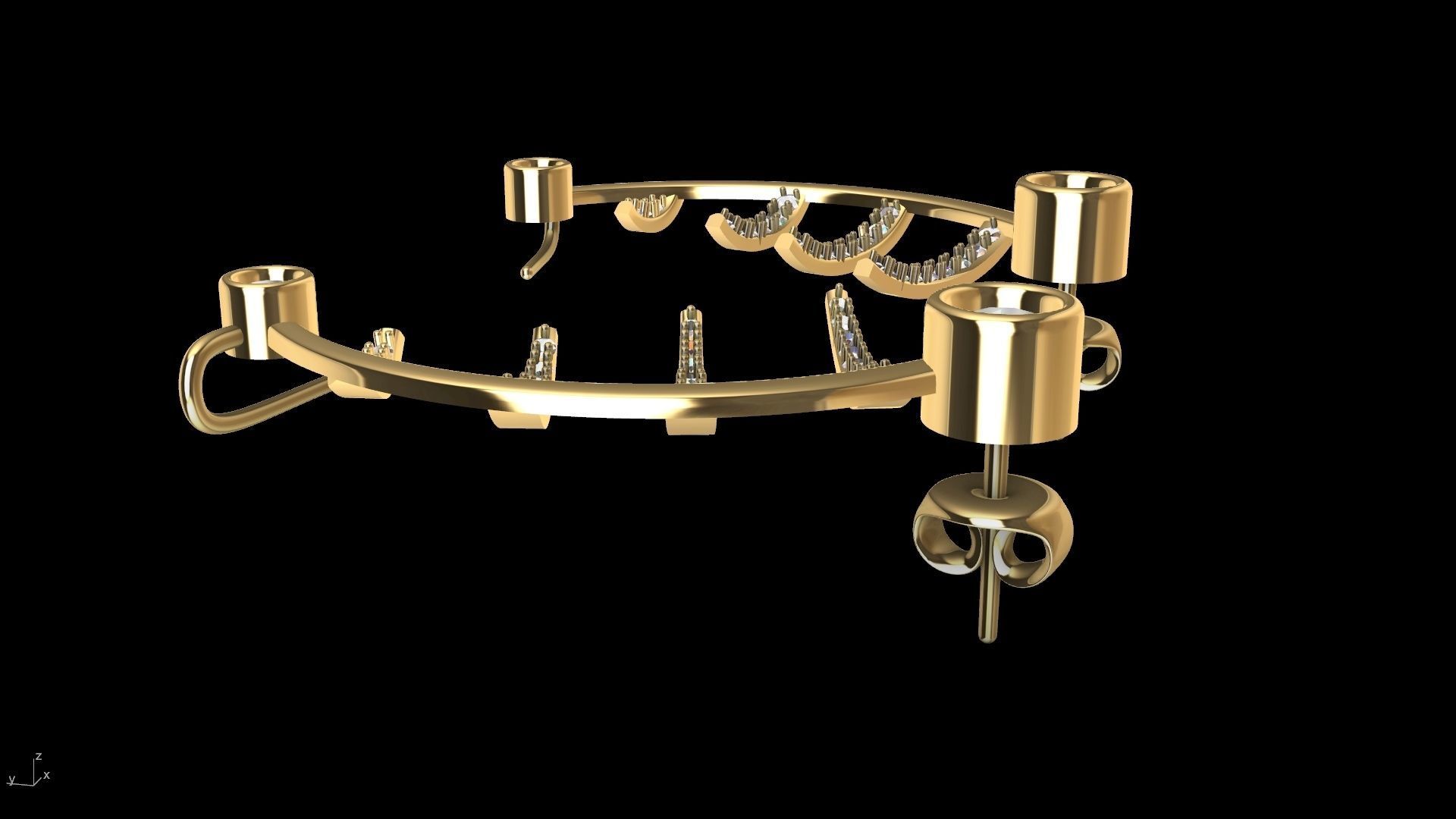 harp earrings stl verified 3D print model_5