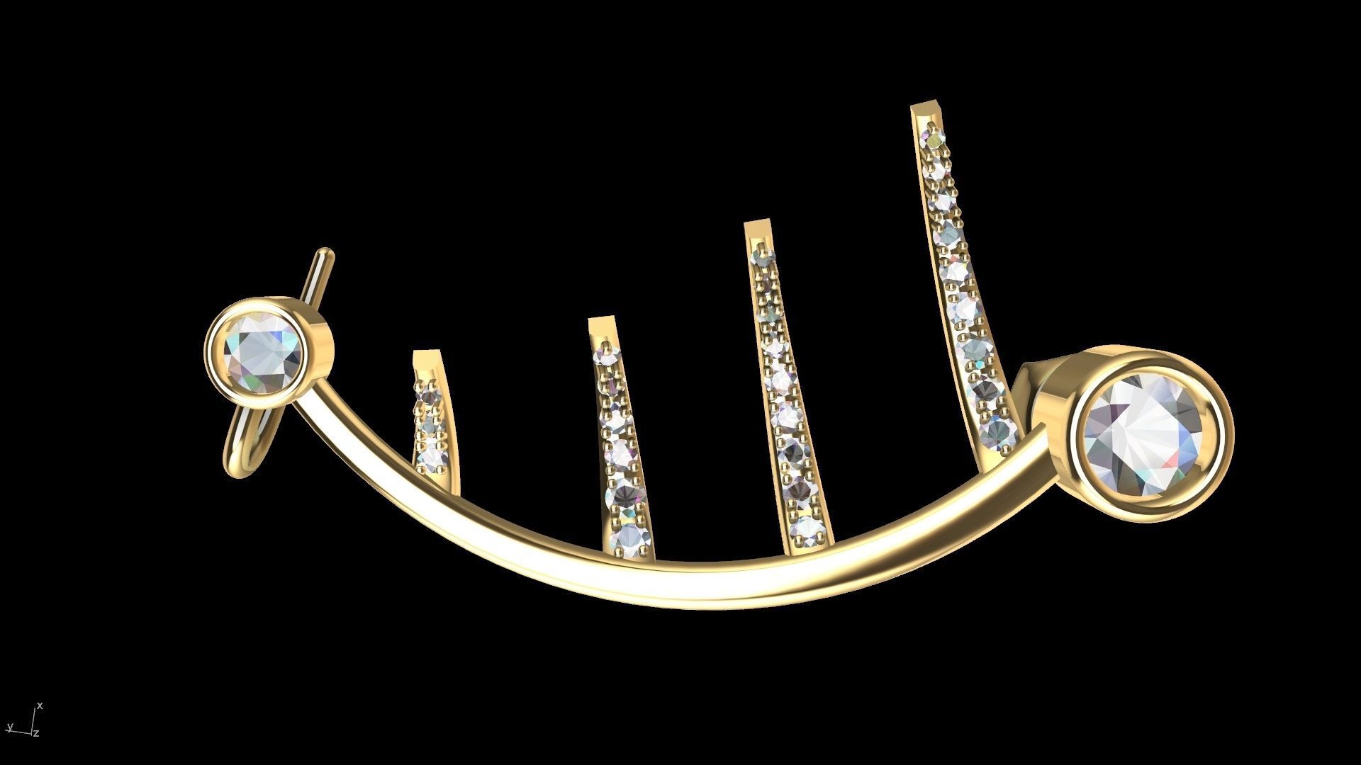 harp earrings stl verified 3D print model_1