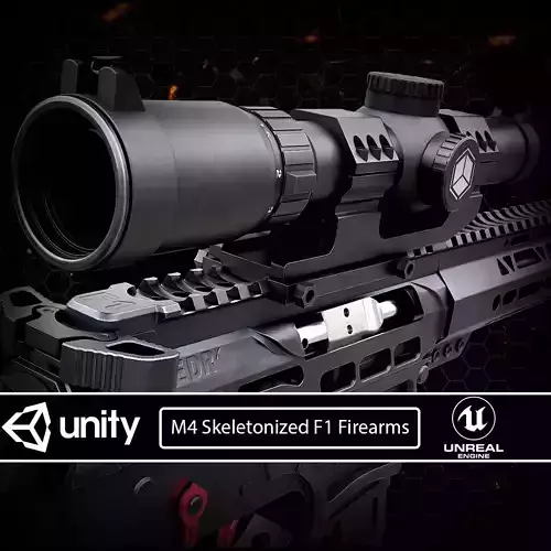 M4 Skeletonized F1 Firearms Low-poly 3D model