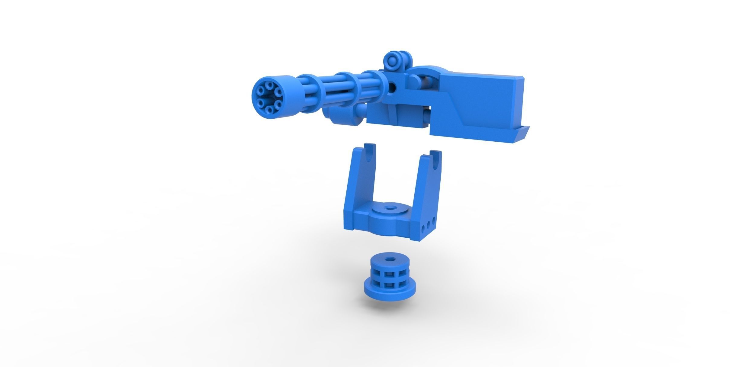 Machine gun turret Scale 1 to 25 3D print model_16