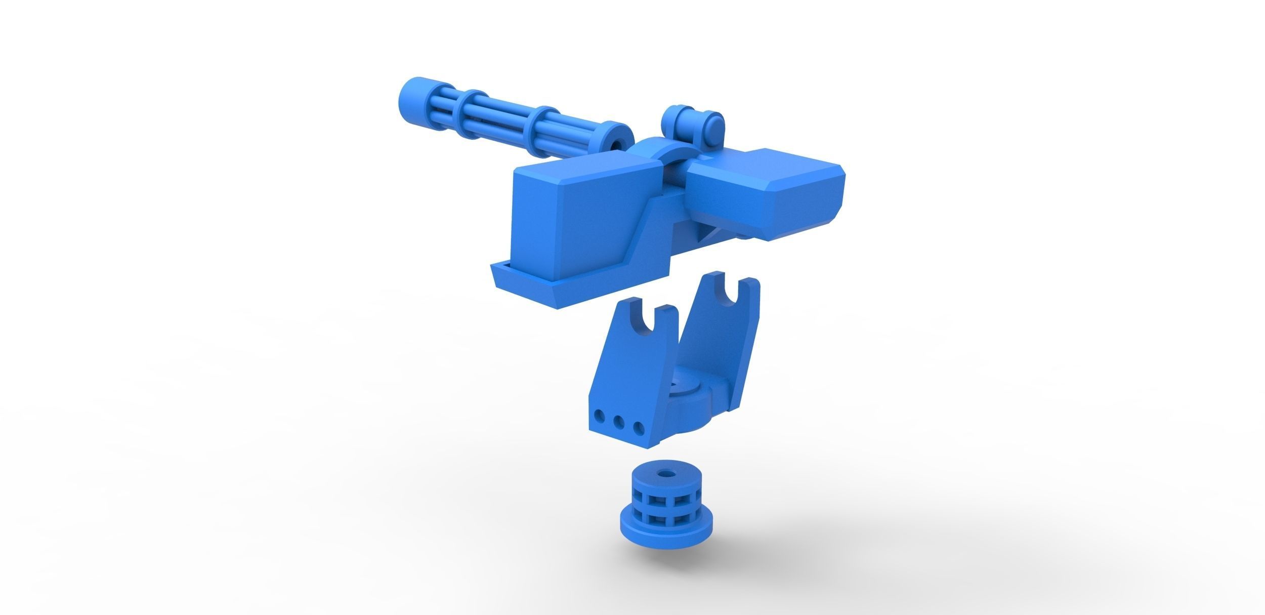 Machine gun turret Scale 1 to 25 3D print model_18