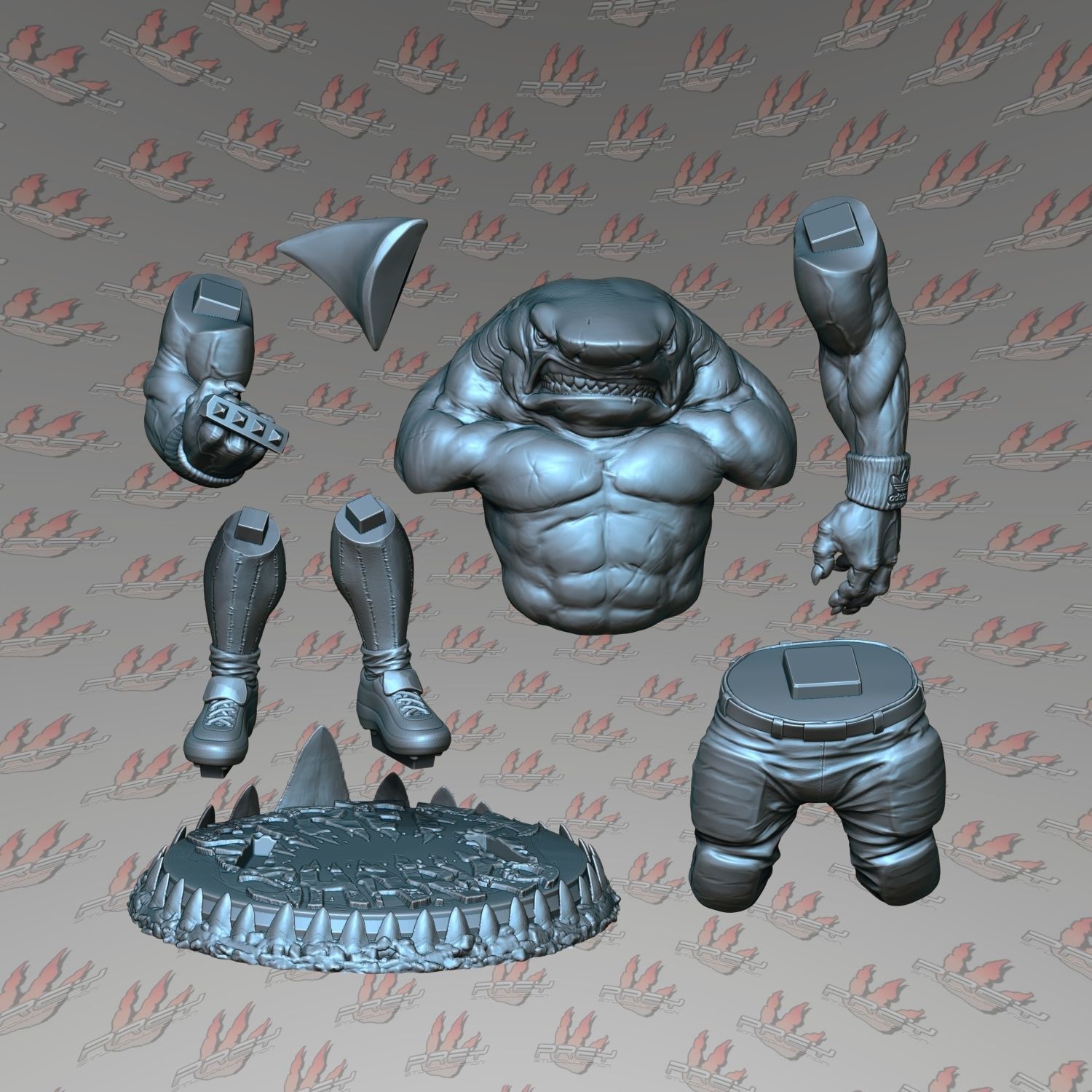 Big Slammu 1-24 scale Street Sharks 3D print model_5