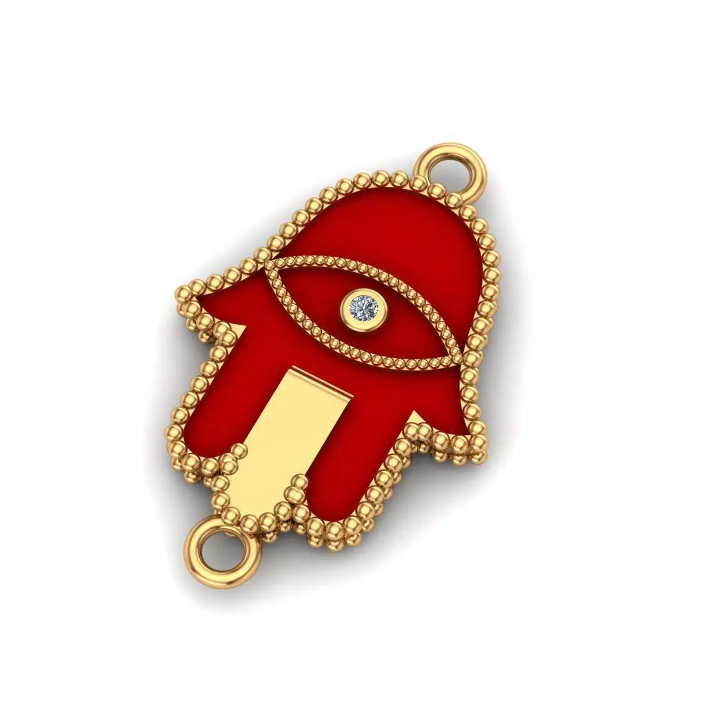 Jewelry enamel hamsa charm 3D print model_0