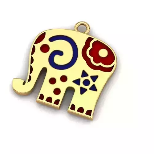 Jewelry elephant charm with design 3D print model