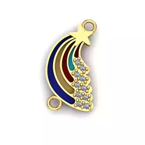 Jewelry pendant with star and diamonds 3D print model