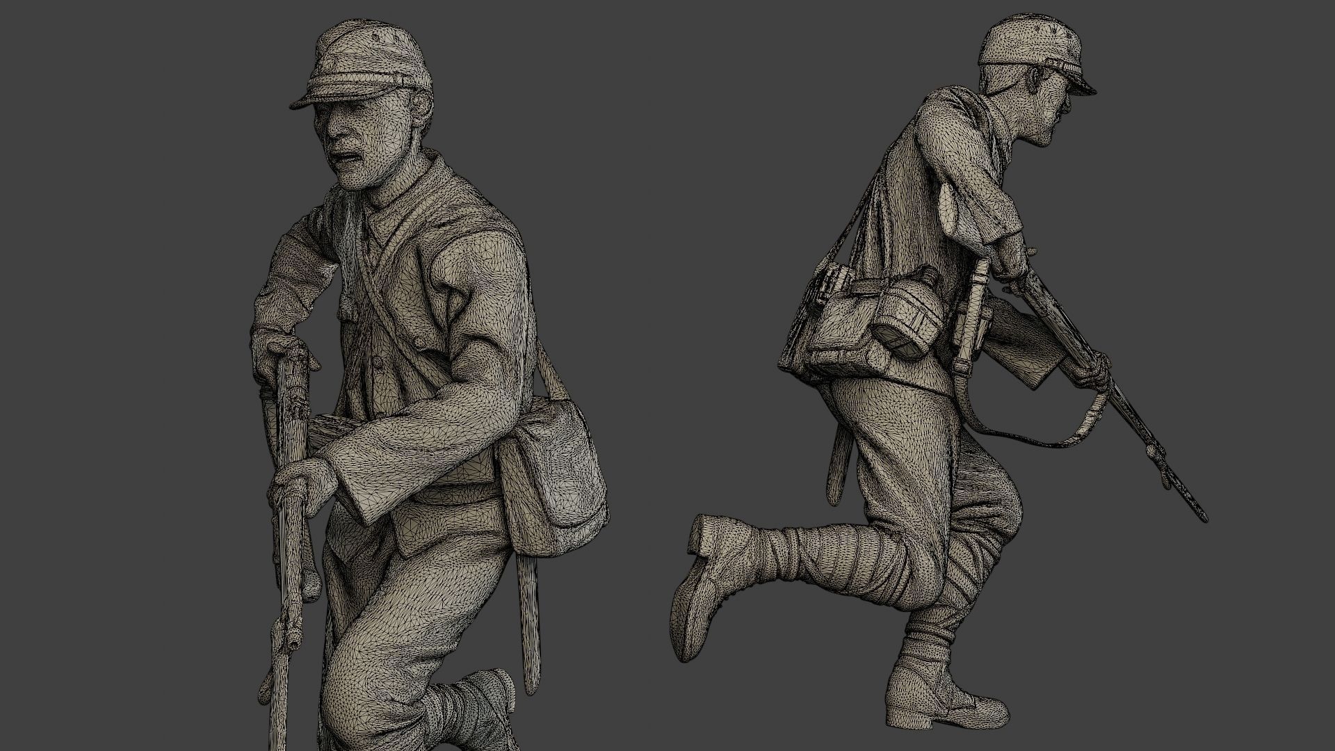 Japanese soldier ww2 Attack3 J2 3D print model_12