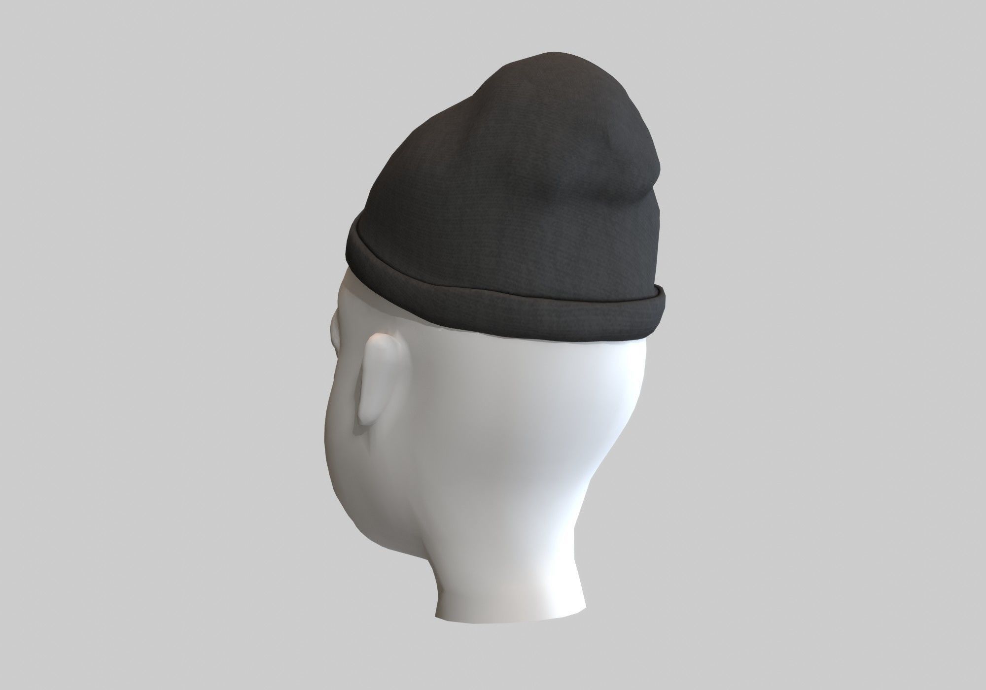 gray hat Low-poly 3D model_4