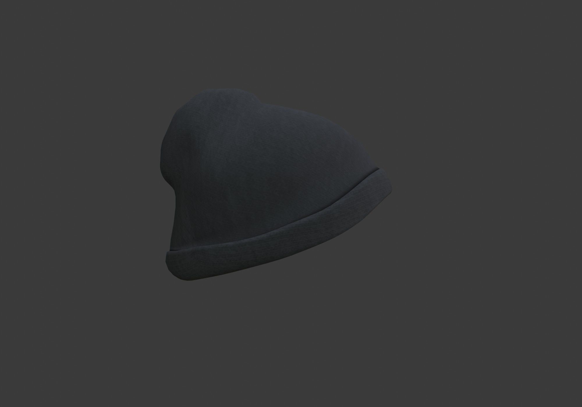 gray hat Low-poly 3D model_7