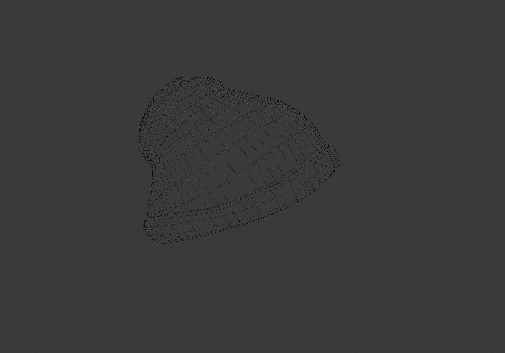 gray hat Low-poly 3D model_15