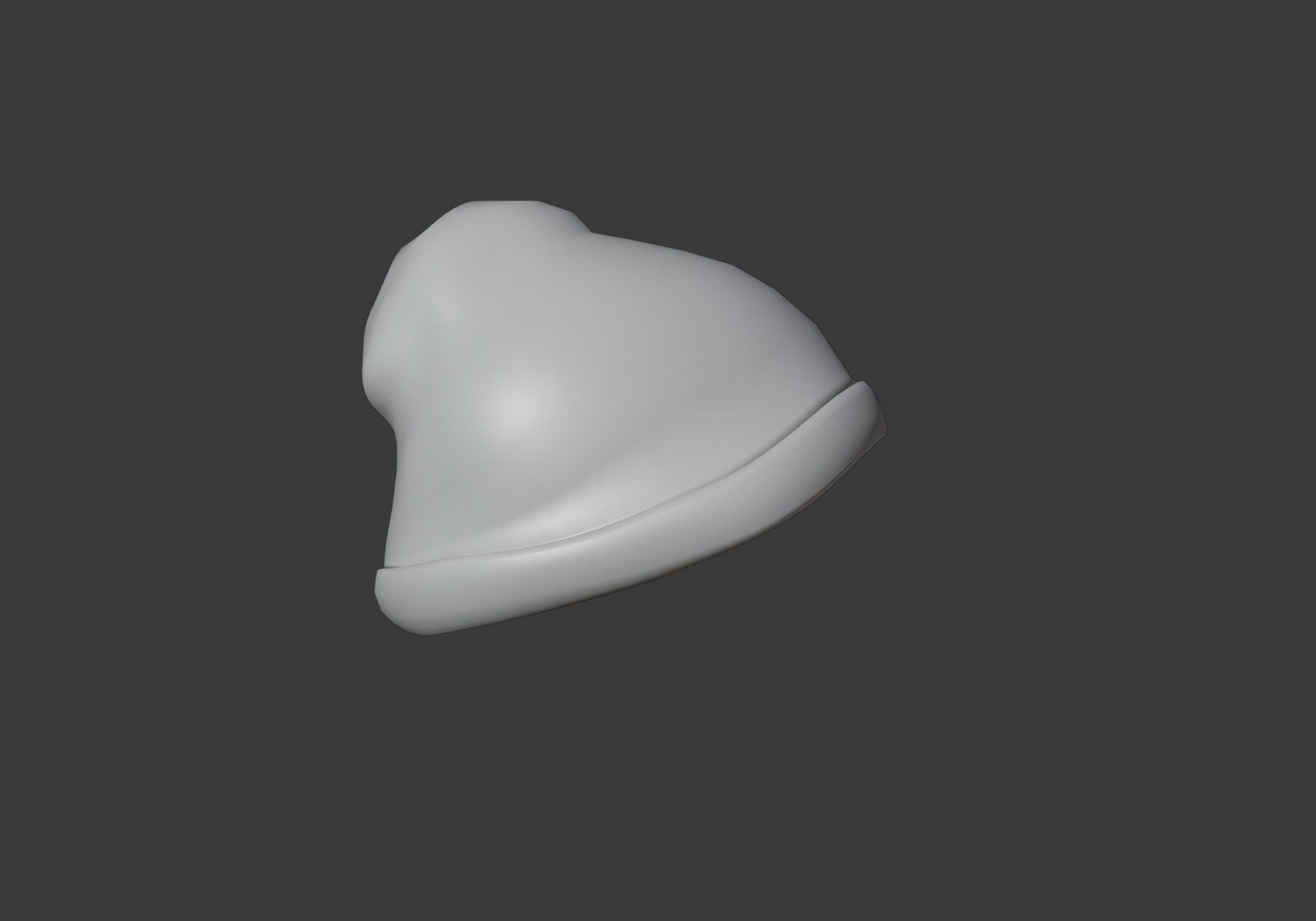 gray hat Low-poly 3D model_12