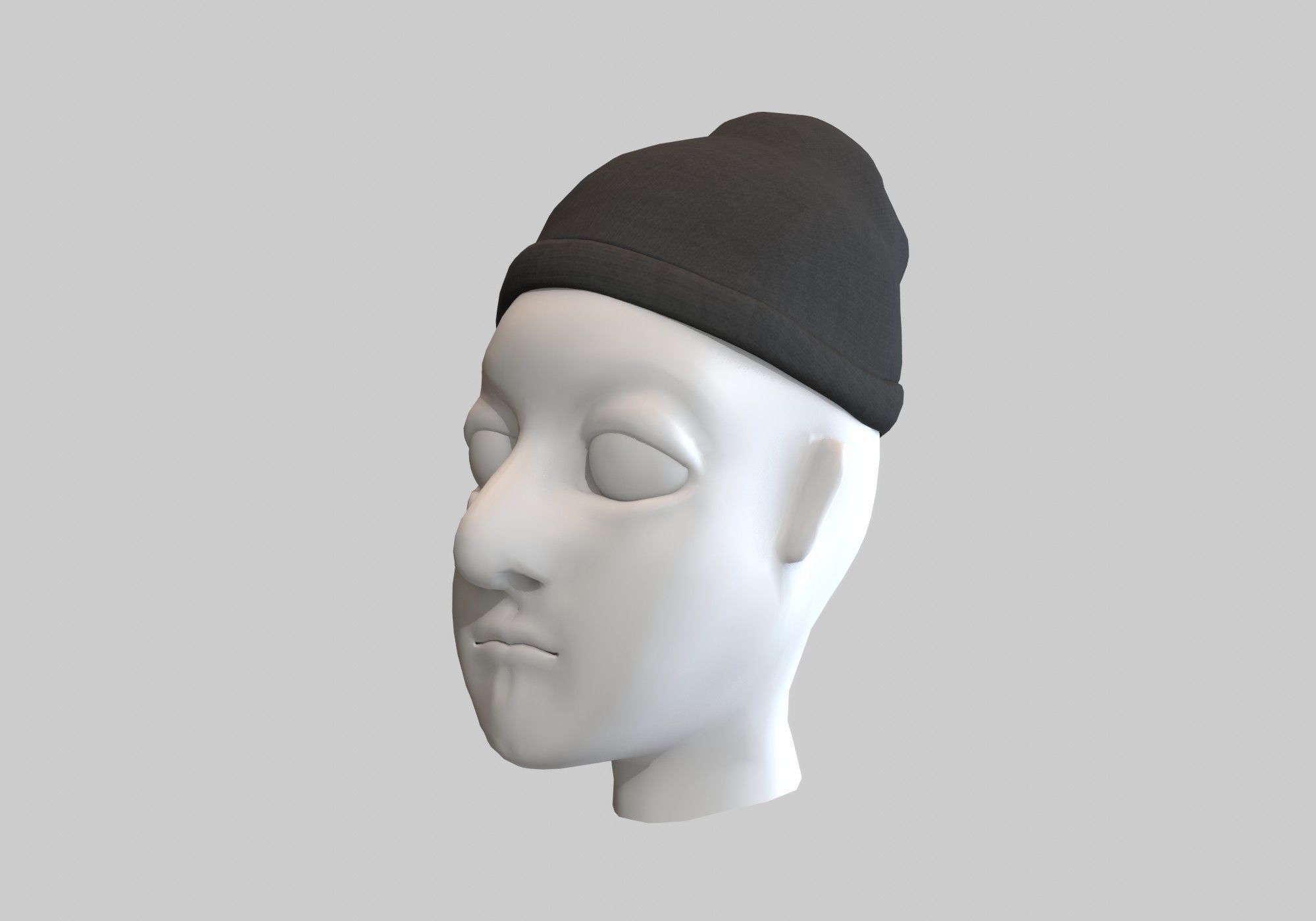 gray hat Low-poly 3D model_5