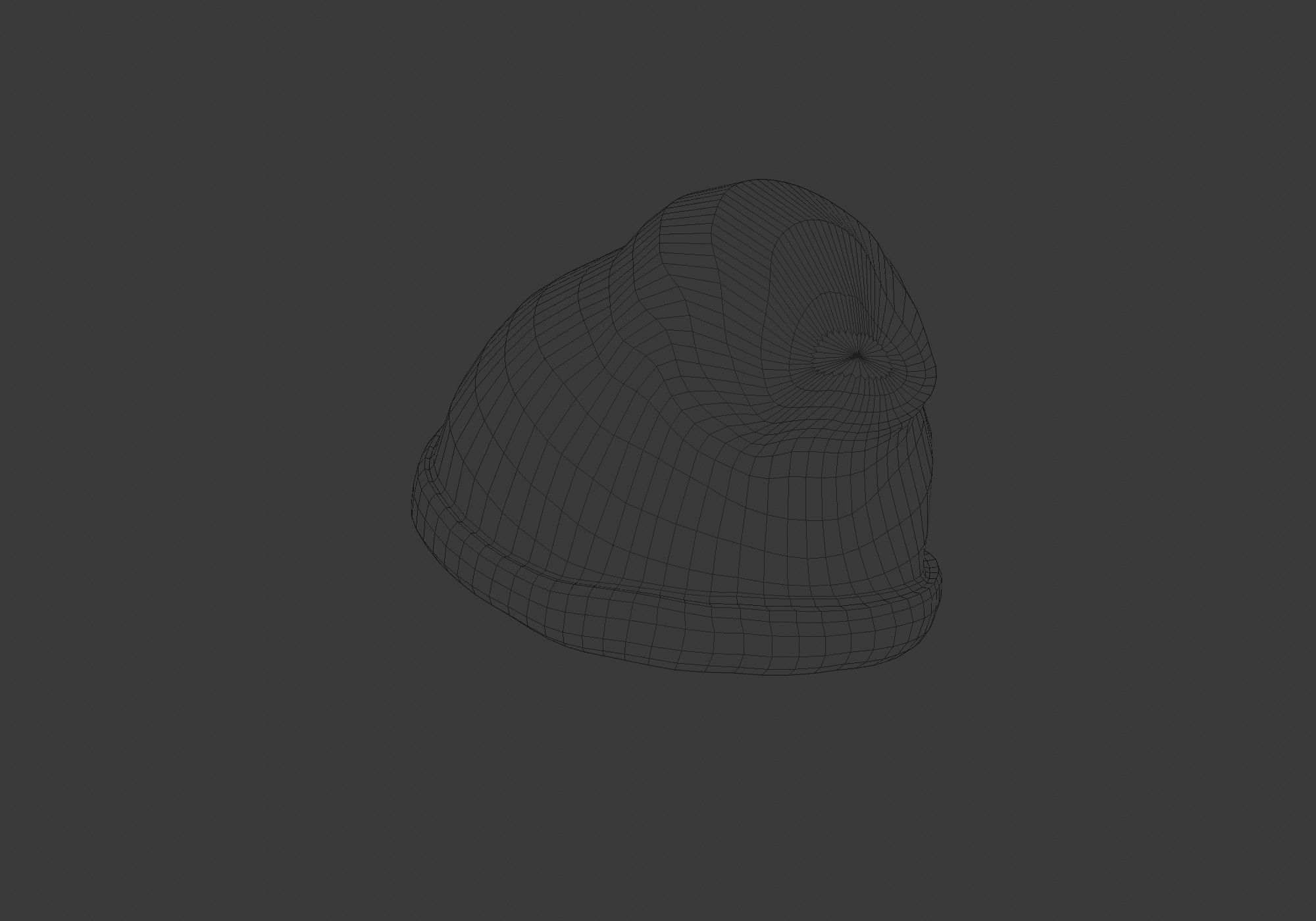 gray hat Low-poly 3D model_17