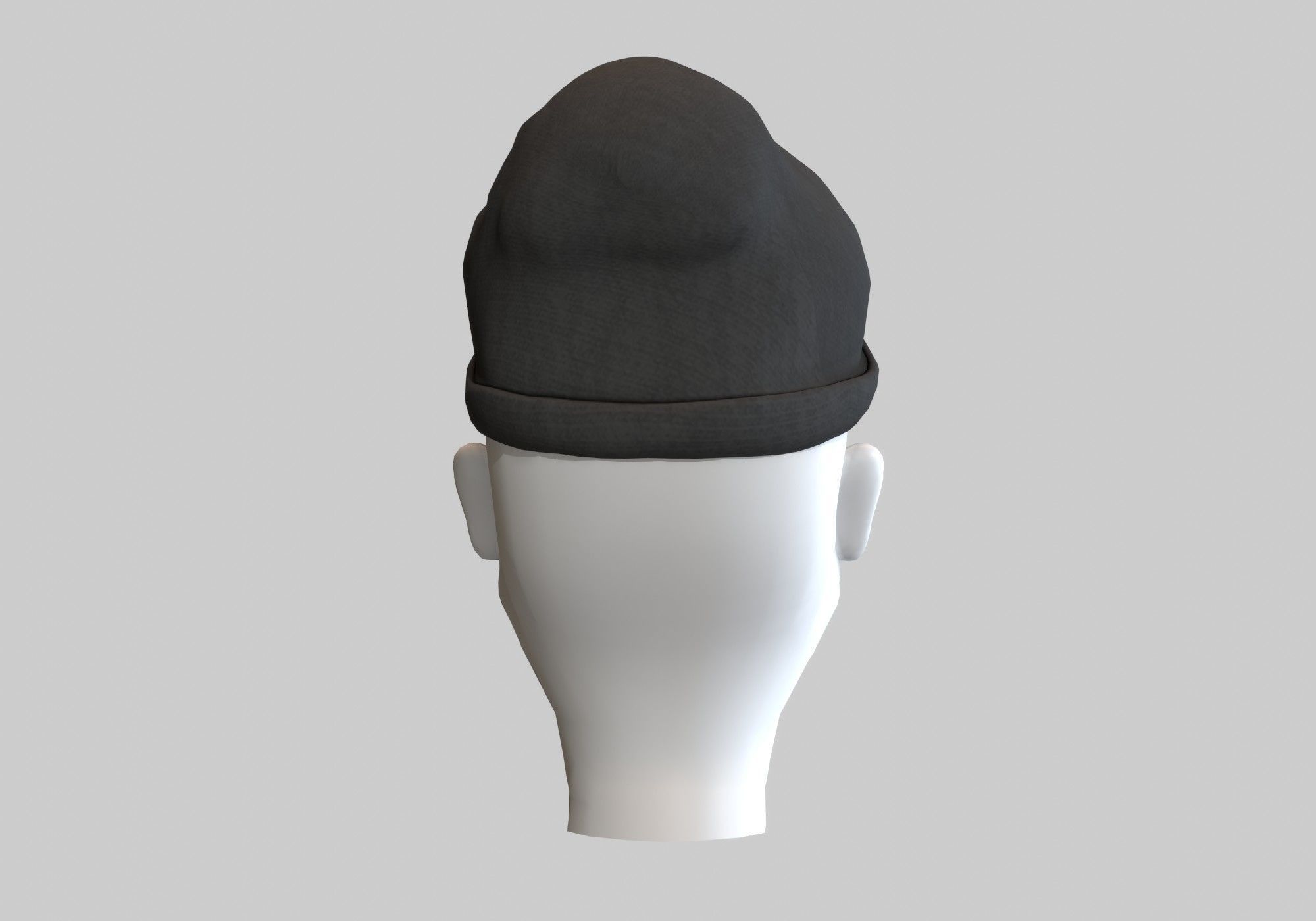 gray hat Low-poly 3D model_3
