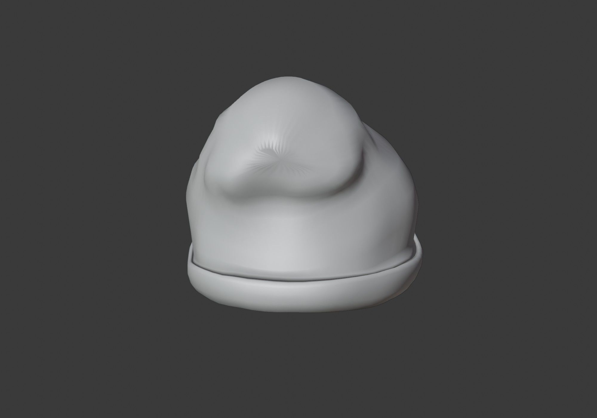 gray hat Low-poly 3D model_13