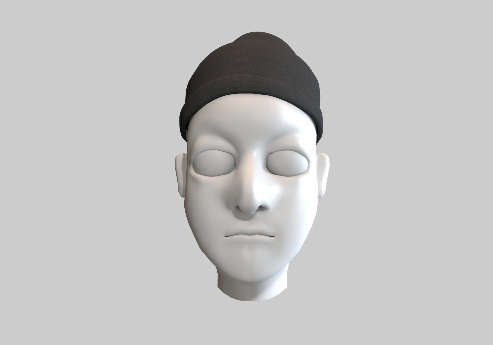 gray hat Low-poly 3D model_1
