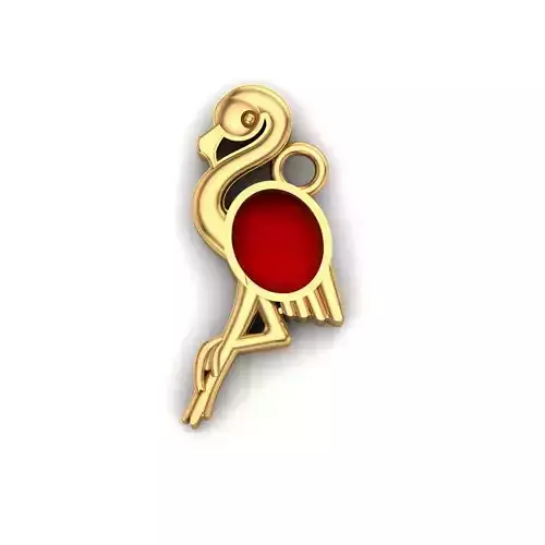 Jewelry flamingo pendant in gold
