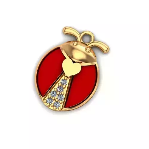 Jewelry ladybug charm with diamonds 3D print model