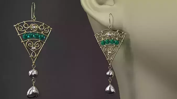 earrings with emeralds and pearls