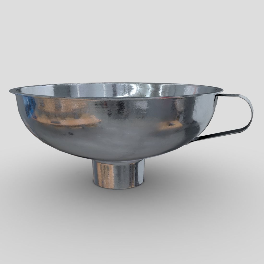 Funnel 6 metal bowl Low-poly 3D model_3