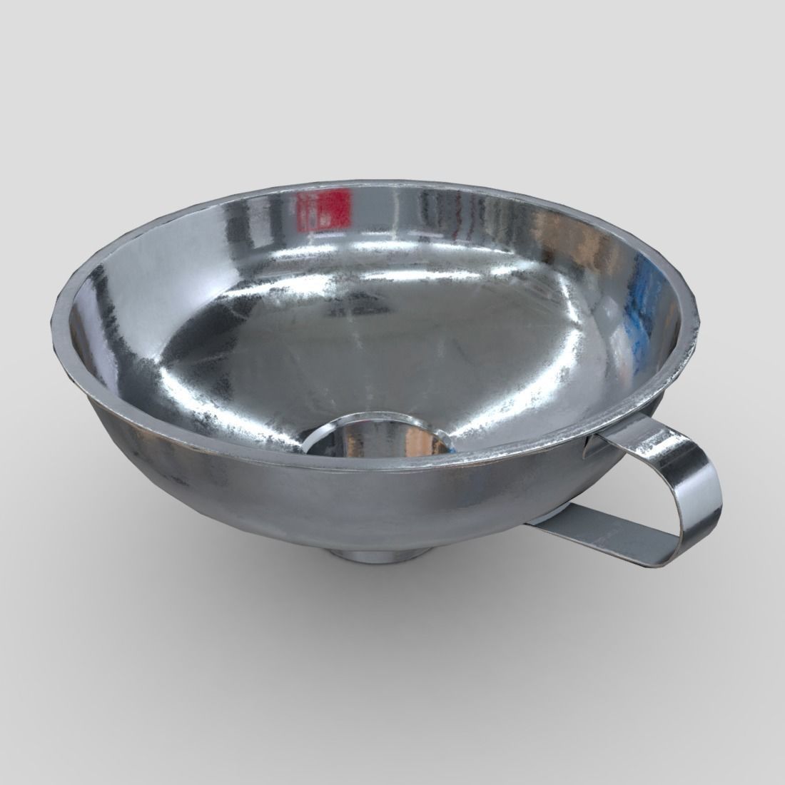 Funnel 6 metal bowl Low-poly 3D model_5