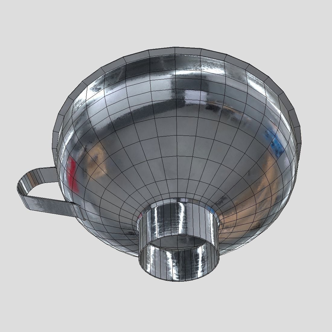 Funnel 6 metal bowl Low-poly 3D model_10