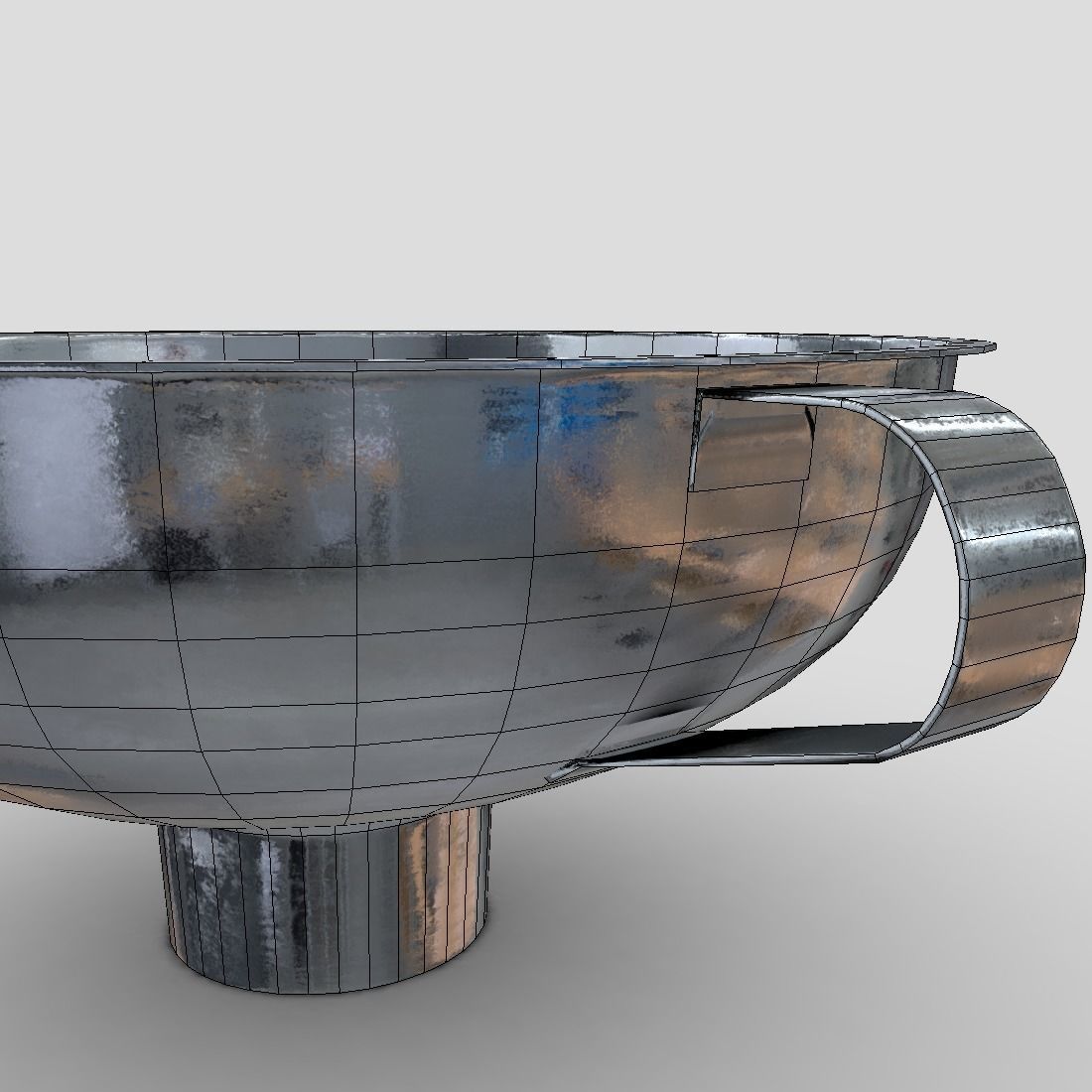 Funnel 6 metal bowl Low-poly 3D model_14