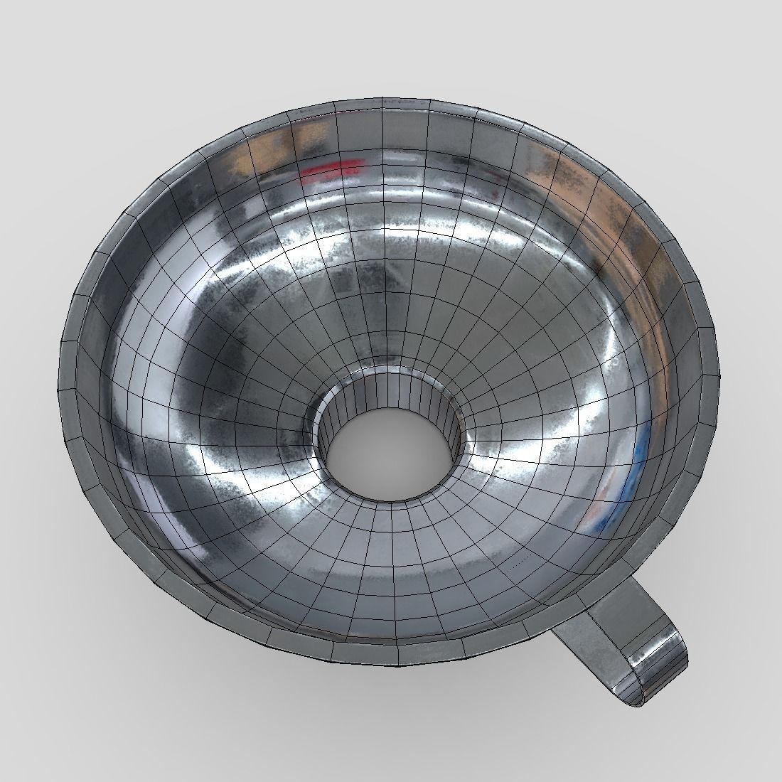 Funnel 6 metal bowl Low-poly 3D model_8