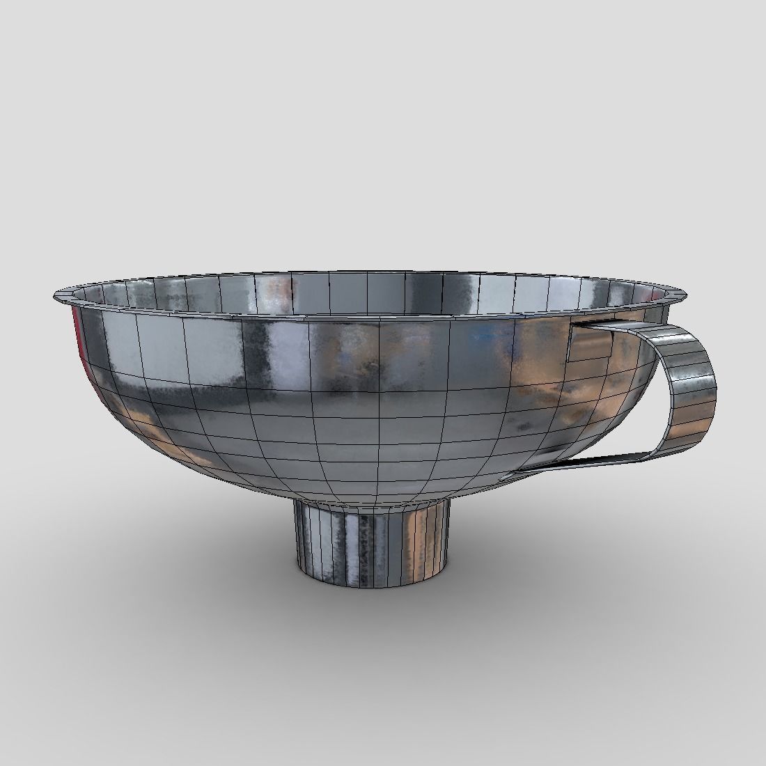 Funnel 6 metal bowl Low-poly 3D model_12
