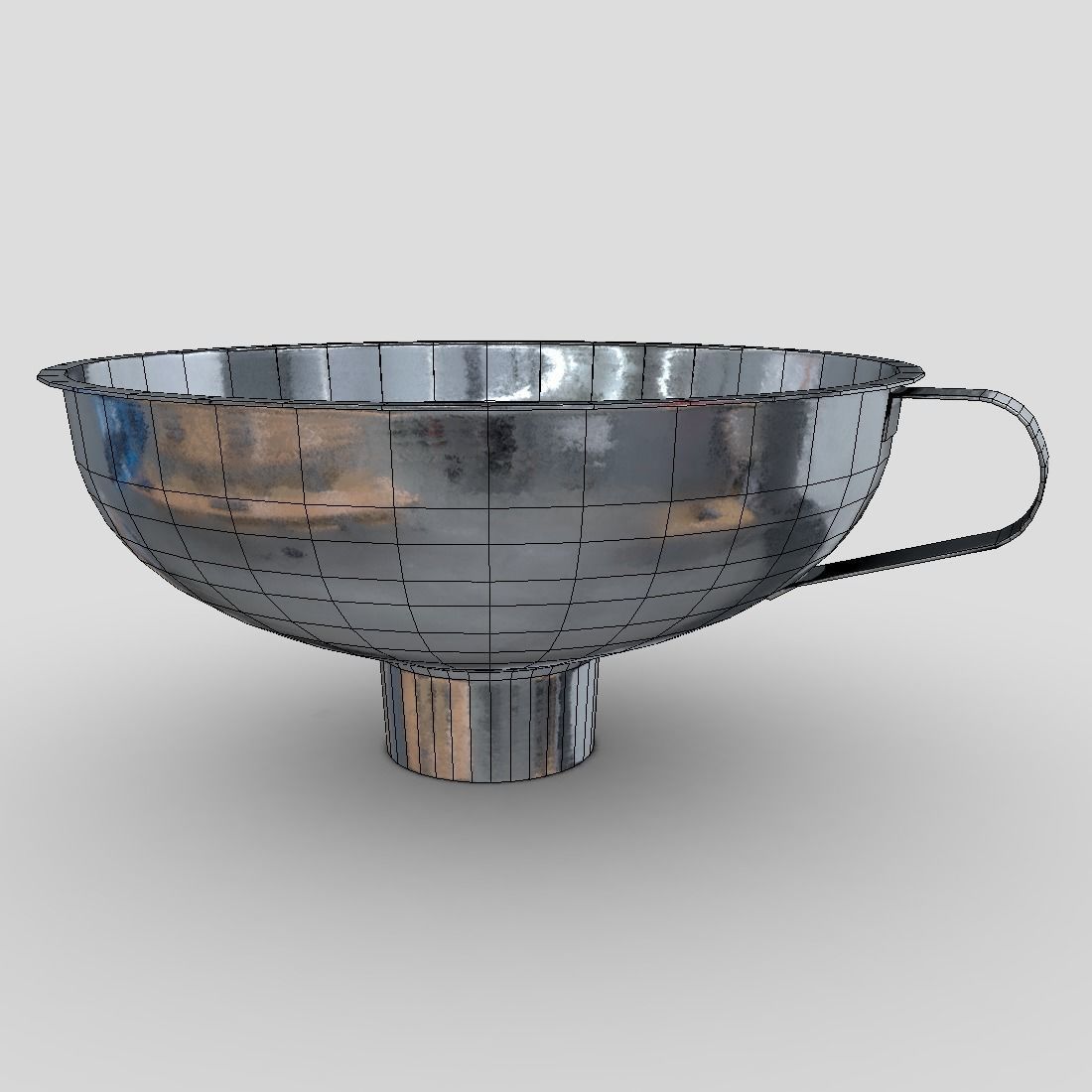 Funnel 6 metal bowl Low-poly 3D model_4