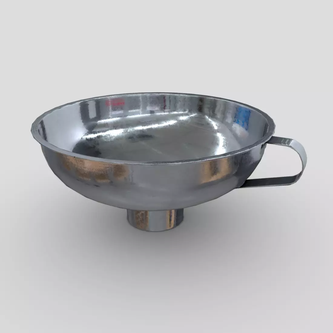Funnel 6 metal bowl Low-poly 3D model_0