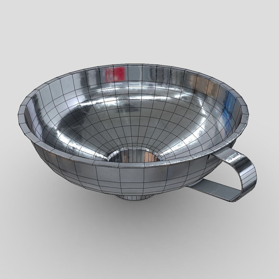Funnel 6 metal bowl Low-poly 3D model_6