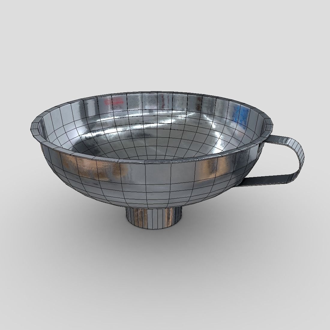 Funnel 6 metal bowl Low-poly 3D model_2