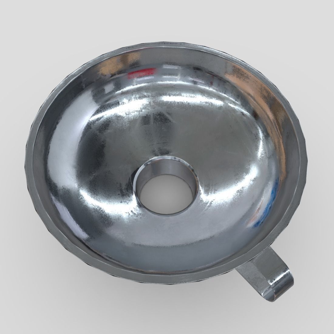 Funnel 6 metal bowl Low-poly 3D model_7
