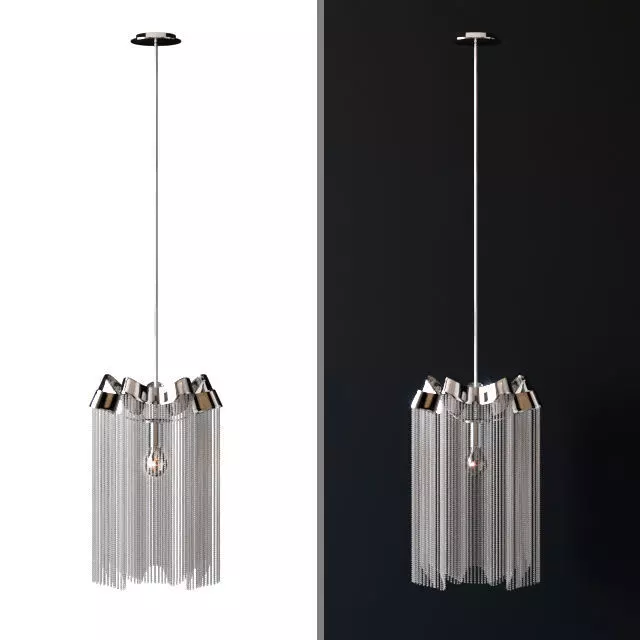 Suspended chandelier Atlantis Chain White 3D model