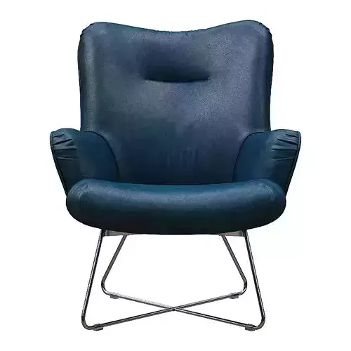 Armchair leather lounge chair with metal legs