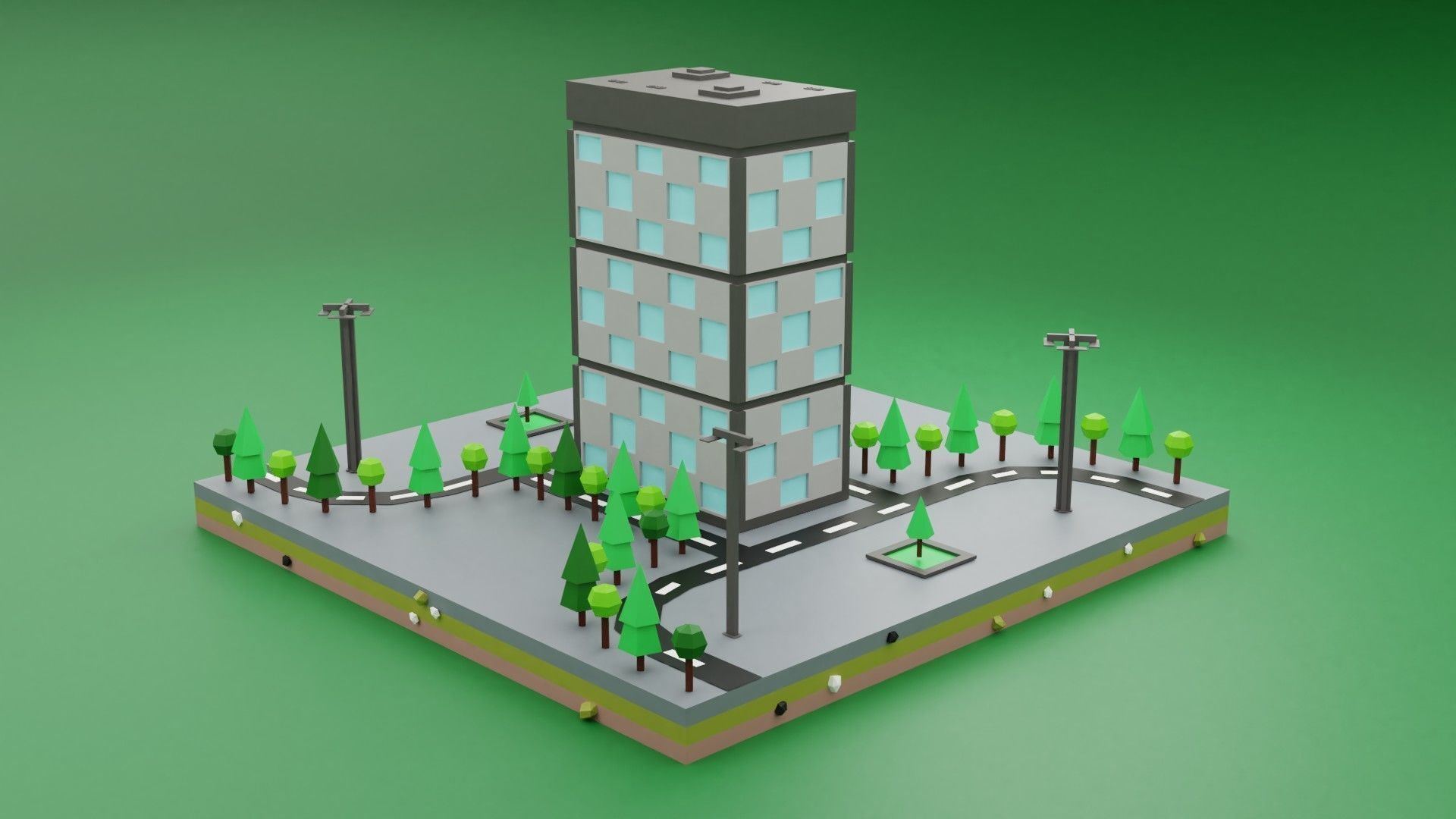 collection commercial building lowpoly 01 _19