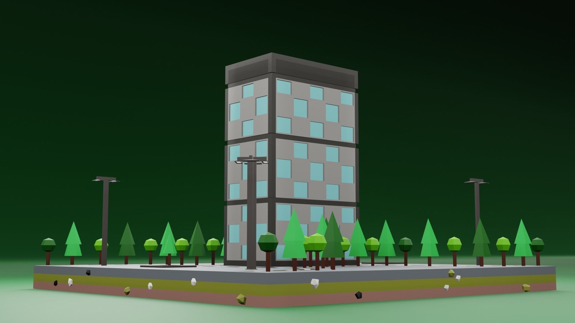 collection commercial building lowpoly 01 _21
