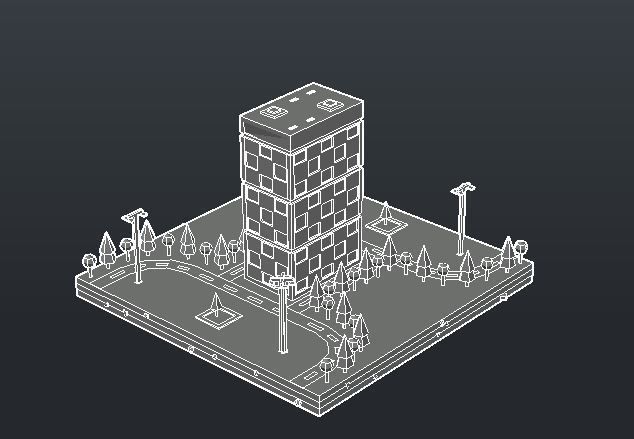 collection commercial building lowpoly 01 _16