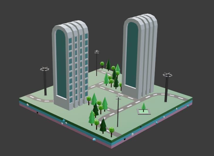 collection commercial building lowpoly 01 _15