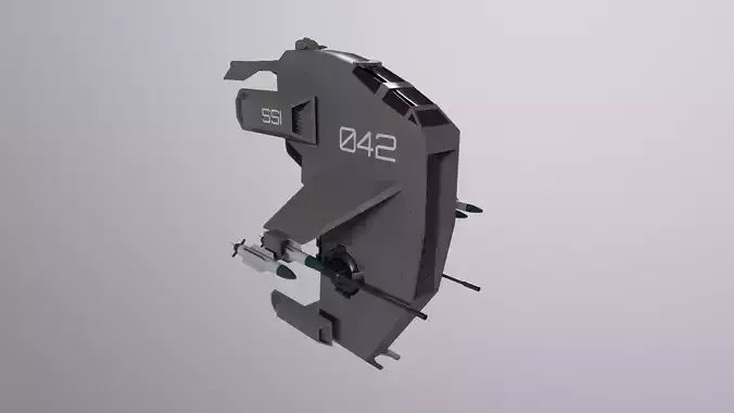  starship fighter lowpoly model SCI fi Low-poly 3D model