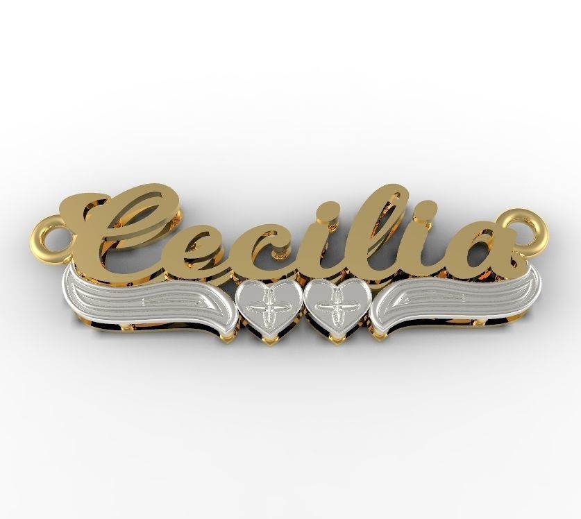 cecilia name plate 3D print model_2