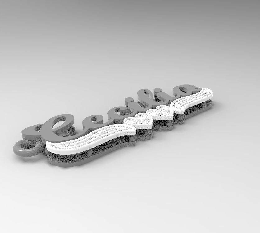 cecilia name plate 3D print model_5
