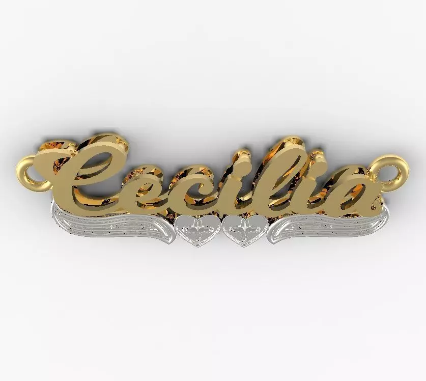 cecilia name plate 3D print model_0