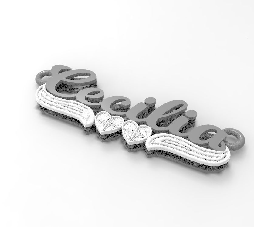 cecilia name plate 3D print model_3